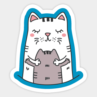 Cute cat family Sticker